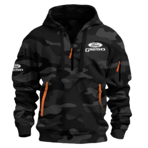 Ford F-250 Exclusive Logo Hoodie Half Zipper QTUT160525A1F250 - Black