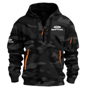 Ford Raptor Exclusive Logo Hoodie Half Zipper QTUT160525A1FRA - Black