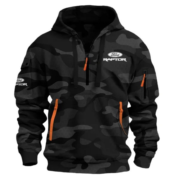 Ford Raptor Exclusive Logo Hoodie Half Zipper QTUT160525A1FRA - Black