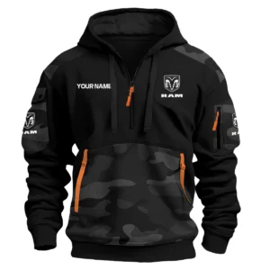 RAM Trucks Ute Exclusive Logo Hoodie Half Zipper QTUT160525A3RAM - Black