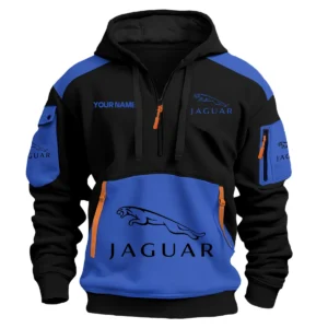 Jaguar Car Exclusive Logo Hoodie Half Zipper QTCAR180605A2JAG - Blue