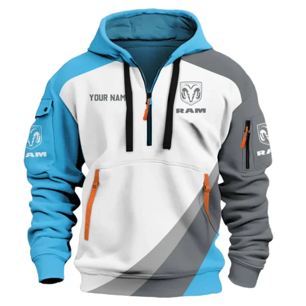 RAM Trucks Ute Exclusive Logo Hoodie Half Zipper QTVA180625UTE02RAM - Blue - Image 2