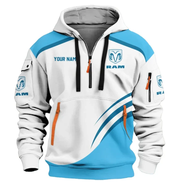 RAM Trucks Ute Exclusive Logo Hoodie Half Zipper QTVA190625UTE03RAM - Blue - Image 2