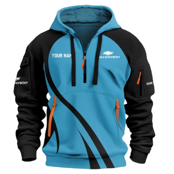 Chevrolet Silverado Ute Exclusive Logo Hoodie Half Zipper QTVA210625UTE04CS - Blue - Image 2