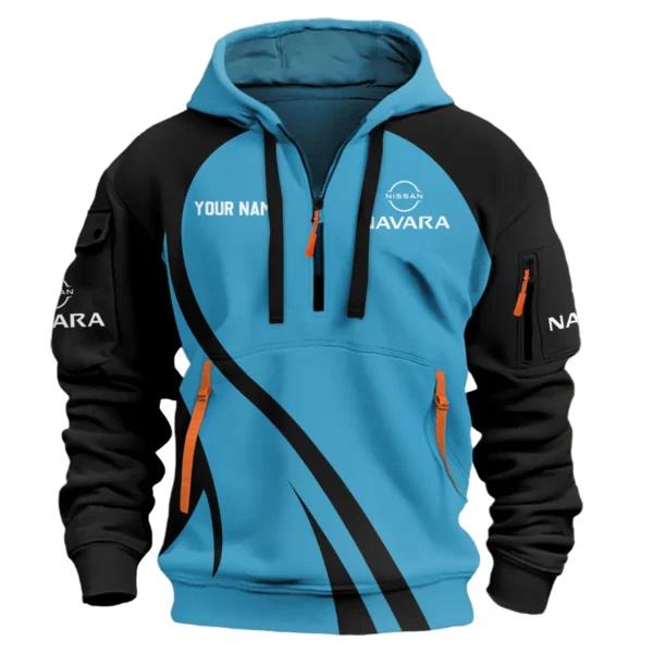 Nissan Navara Ute Exclusive Logo Hoodie Half Zipper QTVA210625UTE04NNA - Blue - Image 2