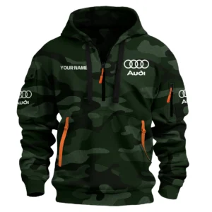 Audi Exclusive Logo Hoodie Half Zipper Car QTCAR180605A1AUD - Dark Green