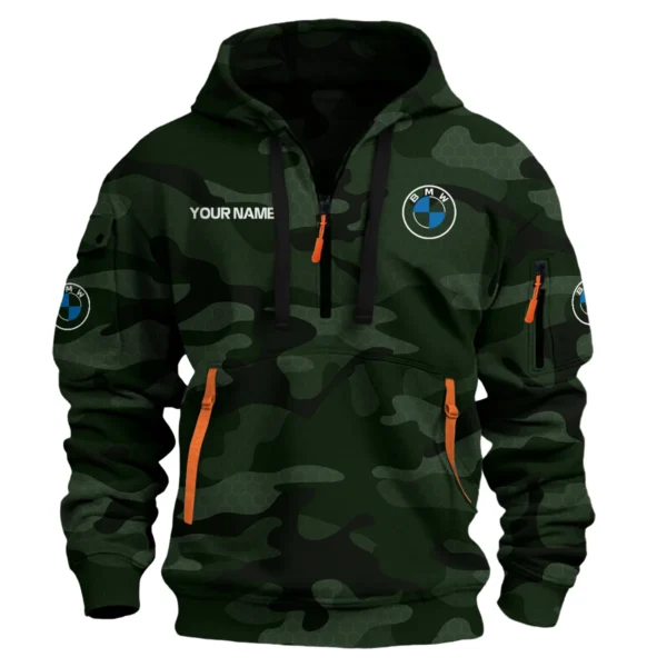 BMW Exclusive Logo Hoodie Half Zipper Car QTCAR180605A1BMW - Dark Green
