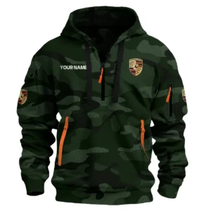 Porsche Exclusive Logo Hoodie Half Zipper Car QTCAR180605A1POR - Dark Green