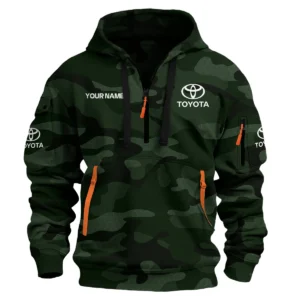 Toyota Exclusive Logo Hoodie Half Zipper Car QTCAR180605A1TOY - Dark Green