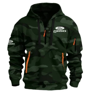 Ford F-150 Exclusive Logo Hoodie Half Zipper QTUT160525A1F150 - Dark Green