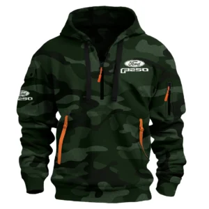 Ford F-250 Exclusive Logo Hoodie Half Zipper QTUT160525A1F250 - Dark Green