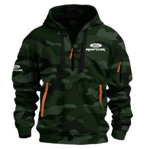Ford Raptor Exclusive Logo Hoodie Half Zipper QTUT160525A1FRA - Dark Green