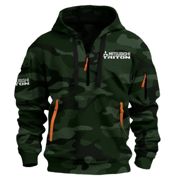 Mitsubishi Triton Ute Exclusive Logo Hoodie Half Zipper QTUT160525A1MT - Dark Green