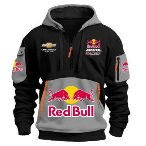 Red Bull Ampol Racing Team 2025 Supercars Championship Exclusive Logo Hoodie Half Zipper HOSPC120625A01RBHDF - Gray