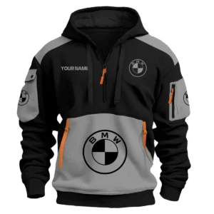 BMW Car Exclusive Logo Hoodie Half Zipper QTCAR180605A2BMW - Gray