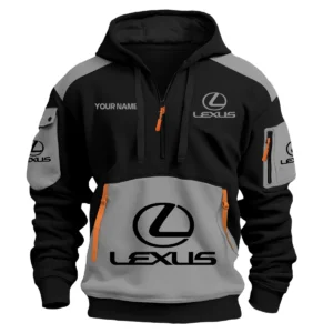 Lexus Car Exclusive Logo Hoodie Half Zipper QTCAR180605A2LEX - Gray