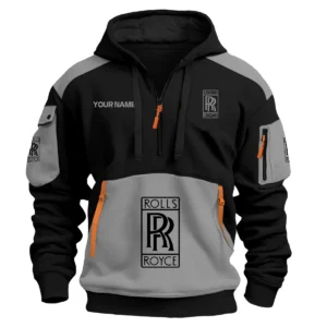 Rolls-Royce Car Exclusive Logo Hoodie Half Zipper QTCAR180605A2ROL - Gray