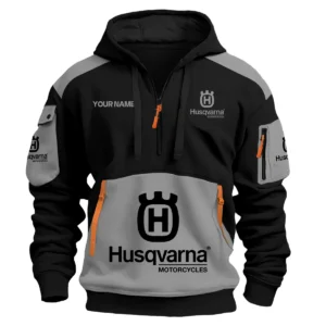 Husqvarna Motorcycles  Exclusive Logo Hoodie Half Zipper QTMT160525A3HUS - Gray