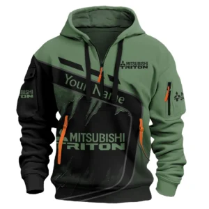 Mitsubishi Triton Ute Exclusive Logo Hoodie Half Zipper QTVA170625UTE01MT - Green
