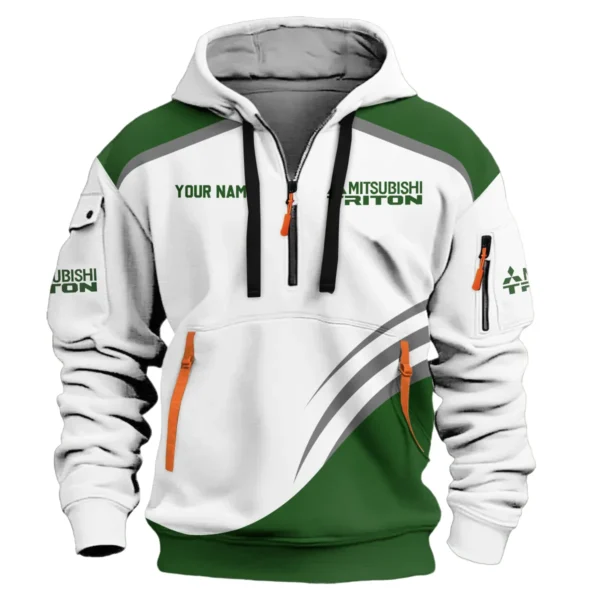 Mitsubishi Triton Ute Exclusive Logo Hoodie Half Zipper QTVA190625UTE03MT - Green - Image 2