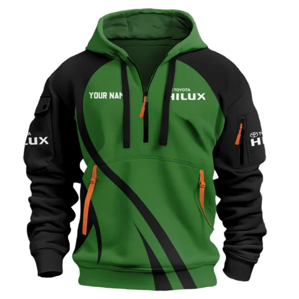 Toyota Hilux Ute Exclusive Logo Hoodie Half Zipper QTVA210625UTE04TH - Green - Image 2