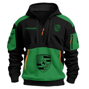 Porsche Car Exclusive Logo Hoodie Half Zipper QTCAR180605A2POR - Green