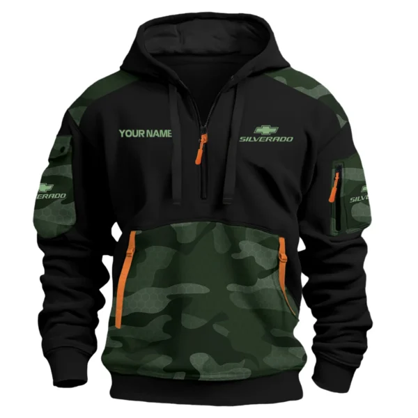 Chevrolet Silverado Ute Exclusive Logo Hoodie Half Zipper QTUT160525A3CS - Green