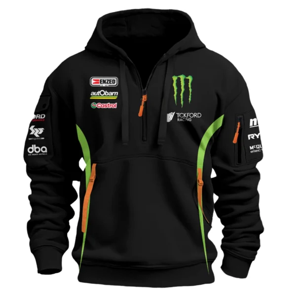 Monster Castrol Racing Exclusive Logo Hoodie Half Zipper HOSPC160625A01TF-HDF - Image 2