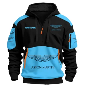 Aston Martin Car Exclusive Logo Hoodie Half Zipper QTCAR180605A2AMR - Light Blue