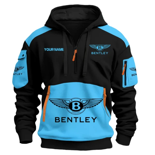 Bentley Car Exclusive Logo Hoodie Half Zipper QTCAR180605A2BEN - Light Blue