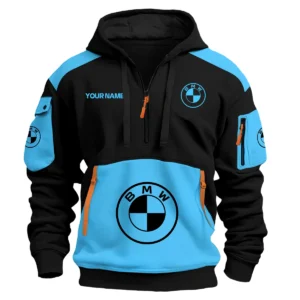 BMW Car Exclusive Logo Hoodie Half Zipper QTCAR180605A2BMW - Light Blue