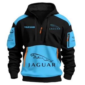 Jaguar Car Exclusive Logo Hoodie Half Zipper QTCAR180605A2JAG - Light Blue