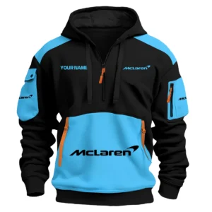 McLaren Car Exclusive Logo Hoodie Half Zipper QTCAR180605A2MCL - Light Blue