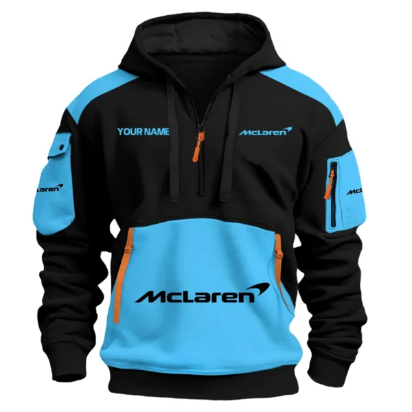 McLaren Car Exclusive Logo Hoodie Half Zipper QTCAR180605A2MCL - Light Blue