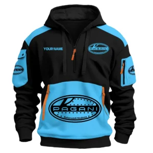 Pagani Car Exclusive Logo Hoodie Half Zipper QTCAR180605A2PAG - Light Blue