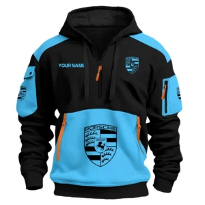 Porsche Car Exclusive Logo Hoodie Half Zipper QTCAR180605A2POR - Light Blue
