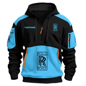 Rolls-Royce Car Exclusive Logo Hoodie Half Zipper QTCAR180605A2ROL - Light Blue