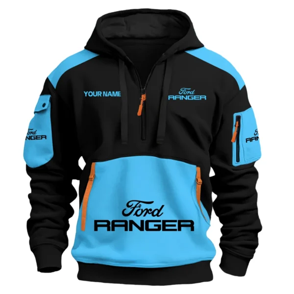 Ford Ranger Ute Exclusive Logo Hoodie Half Zipper QTUT160525A2FR - Light Blue