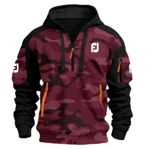 FootJoy Exclusive Logo Hoodie Half Zipper Golf QTGF210525A4FJ - Marron