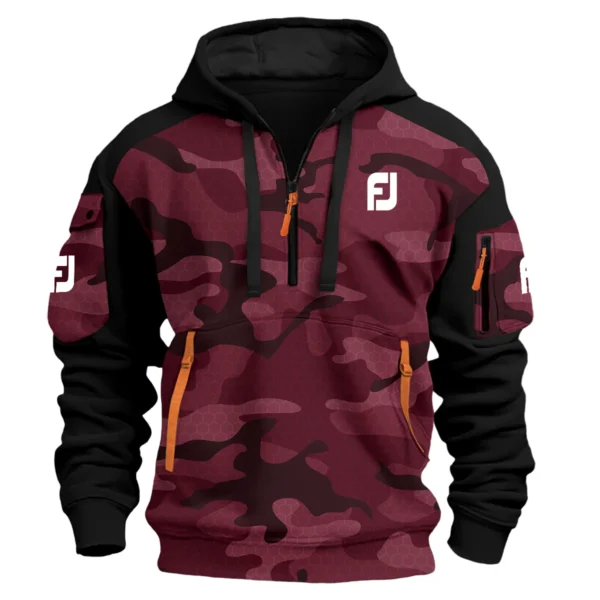 FootJoy Exclusive Logo Hoodie Half Zipper Golf QTGF210525A4FJ - Marron