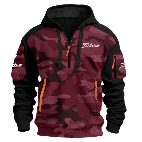 Titleist Exclusive Logo Hoodie Half Zipper Golf QTGF210525A4TL - Marron