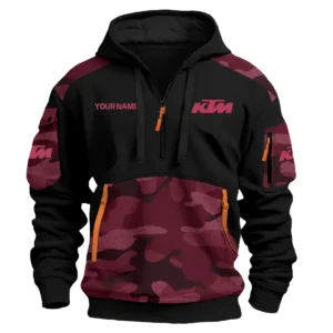 KTM Motorcycles  Exclusive Logo Hoodie Half Zipper QTMT160525A2KTM - Marron