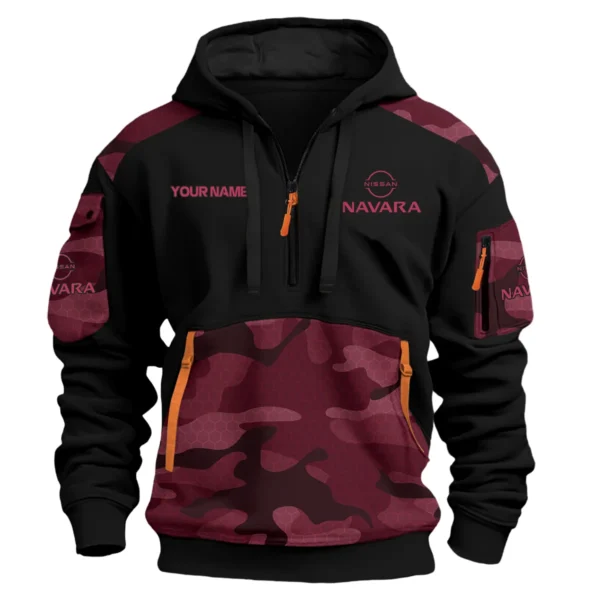 Nissan Navara Ute Exclusive Logo Hoodie Half Zipper QTUT160525A3NNA - Marron