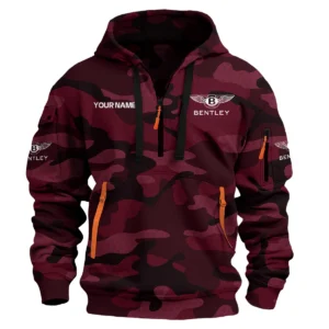 Bentley Exclusive Logo Hoodie Half Zipper Car QTCAR180605A1BEN - Maroon