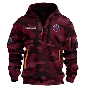 BMW Exclusive Logo Hoodie Half Zipper Car QTCAR180605A1BMW - Maroon