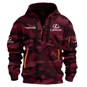 Lexus Exclusive Logo Hoodie Half Zipper Car QTCAR180605A1LEX - Maroon
