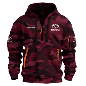 Toyota Exclusive Logo Hoodie Half Zipper Car QTCAR180605A1TOY - Maroon