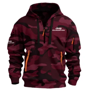 Jeep Gladiator Exclusive Logo Hoodie Half Zipper QTUT160525A1JGL - Maroon