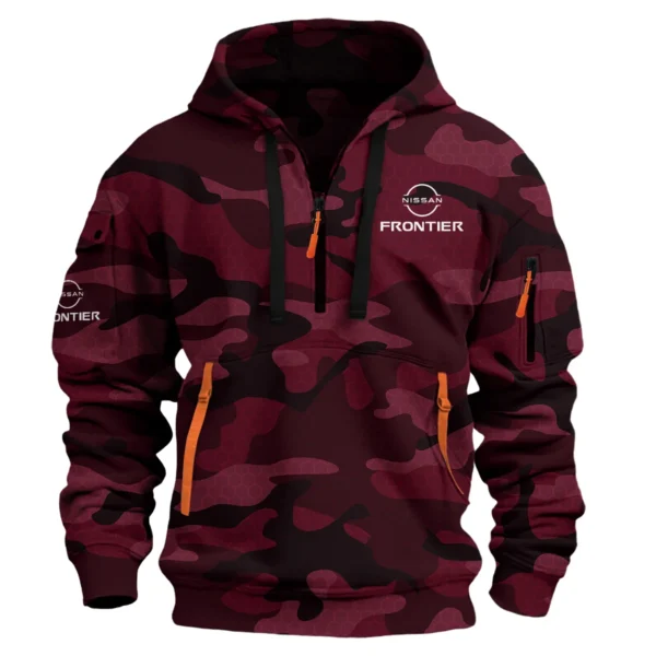Nissan Frontier Exclusive Logo Hoodie Half Zipper QTUT160525A1NFR - Maroon