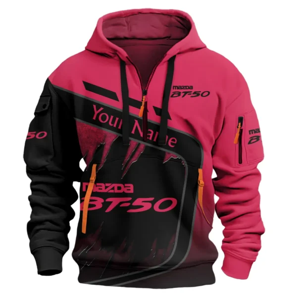 Mazda BT-50 Ute Exclusive Logo Hoodie Half Zipper QTVA170625UTE01MBT - Maroon